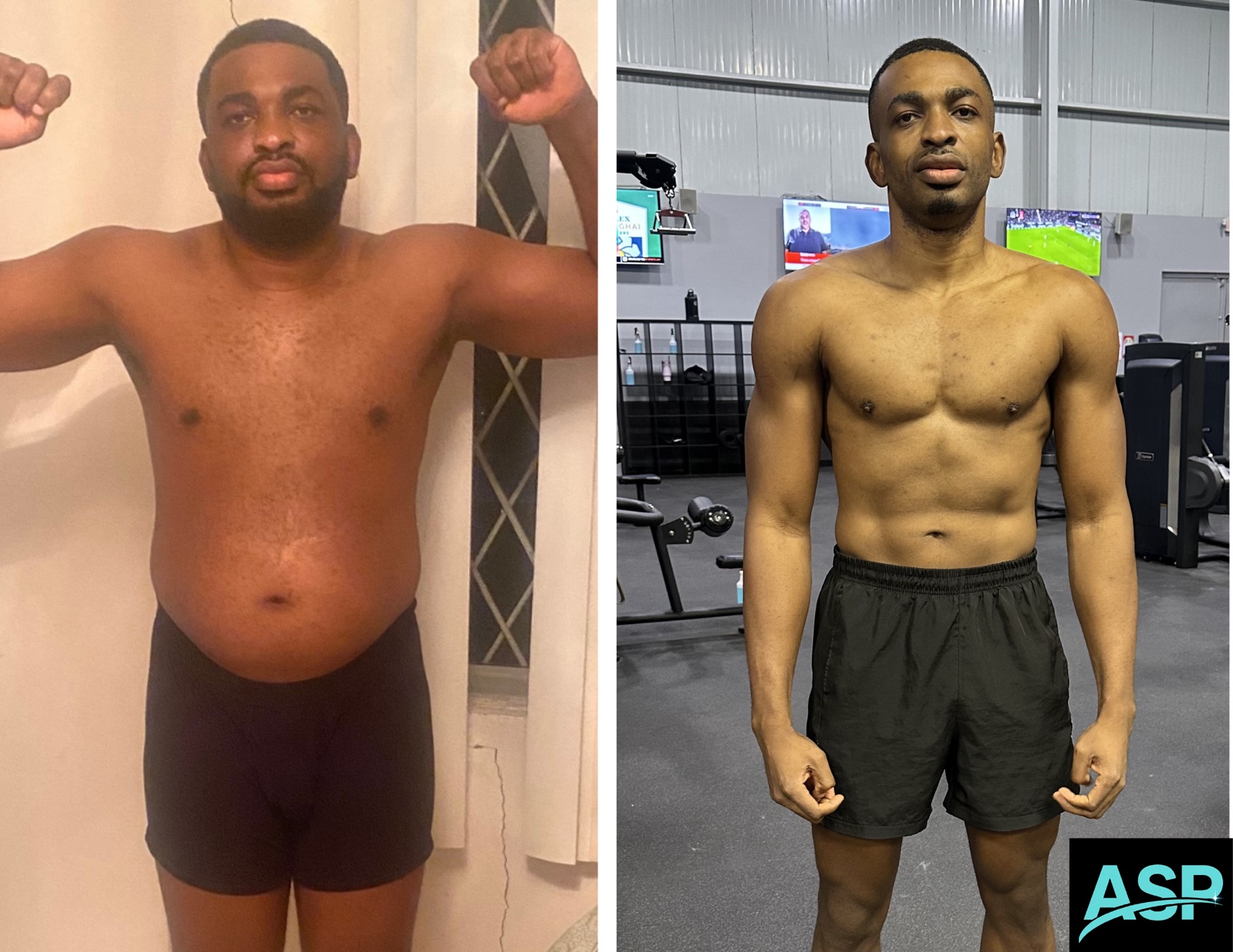 Male client body transformation