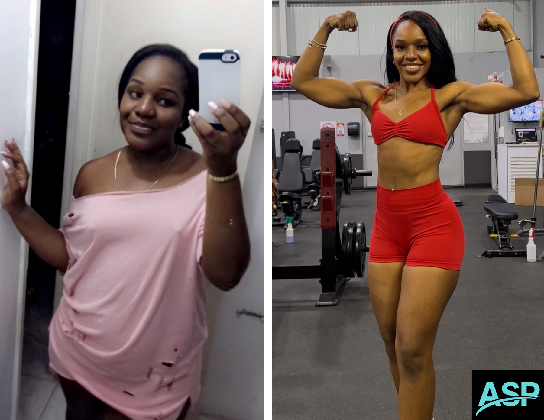 Female client body transformation