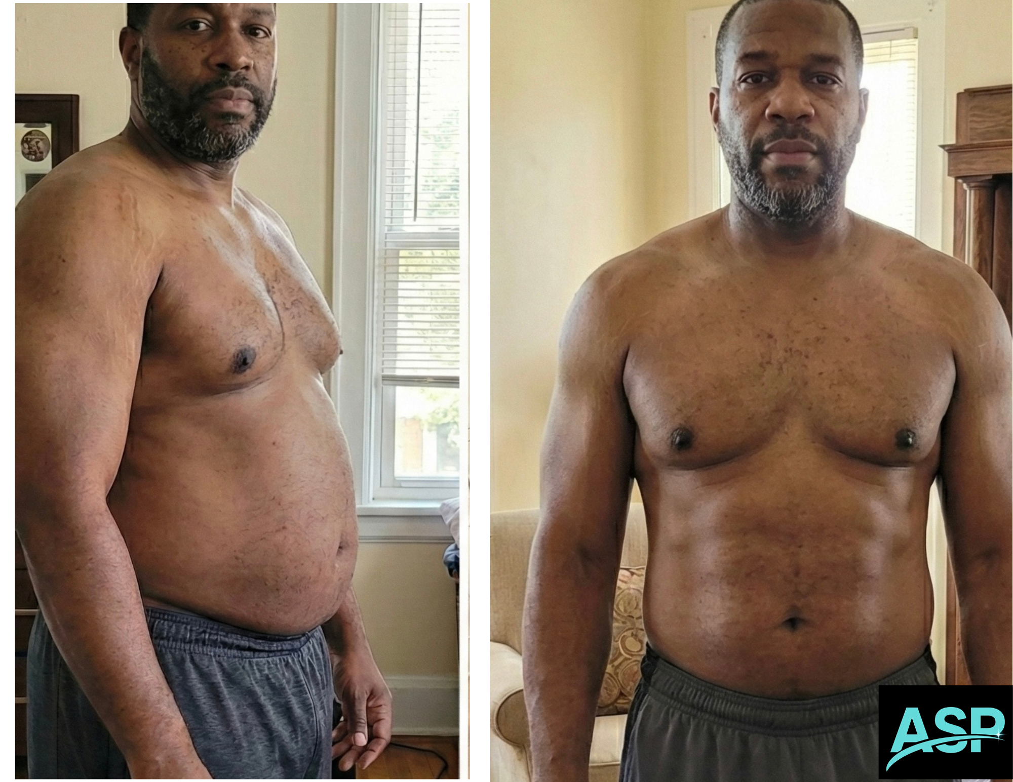 Male client body transformation