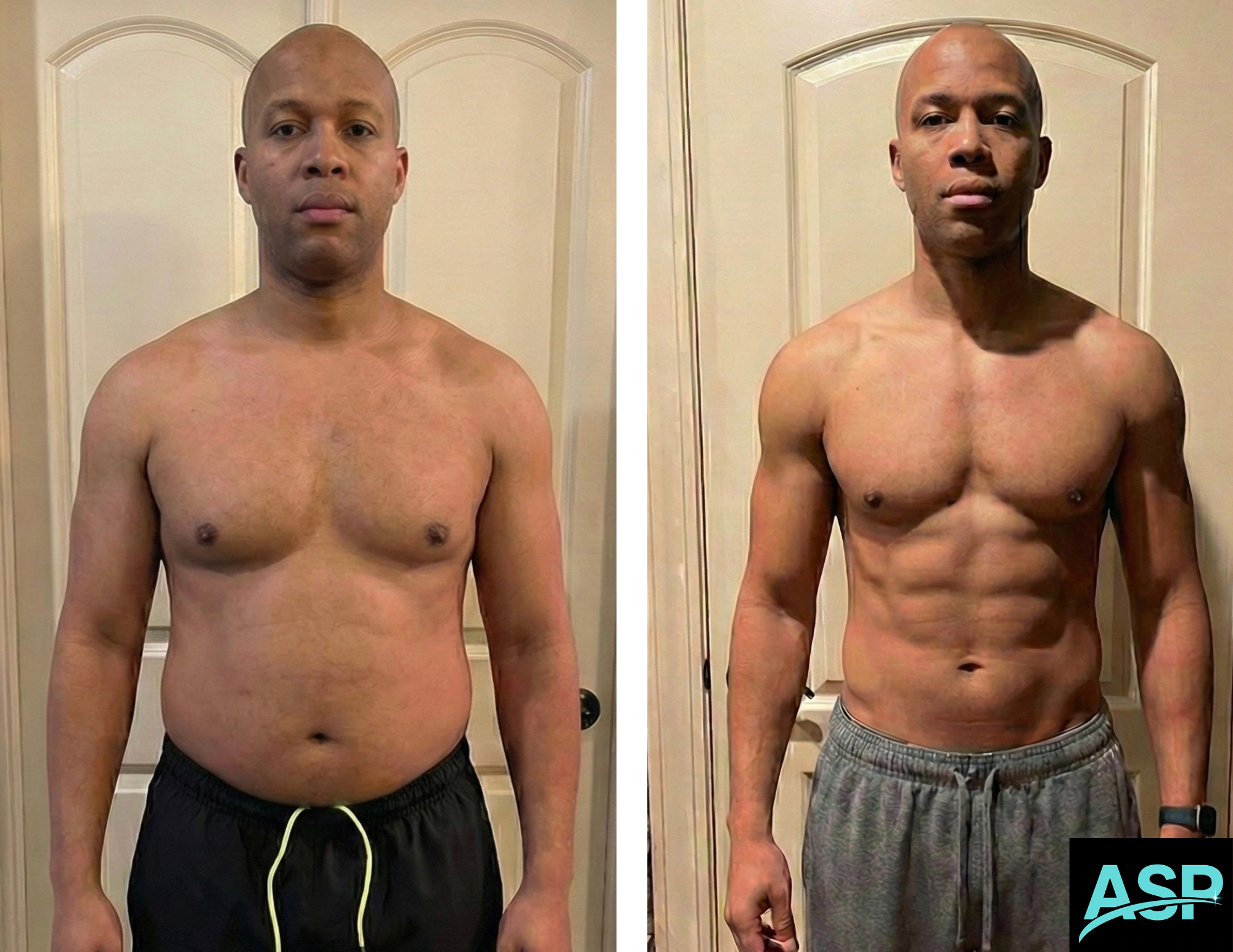 Male client body transformation