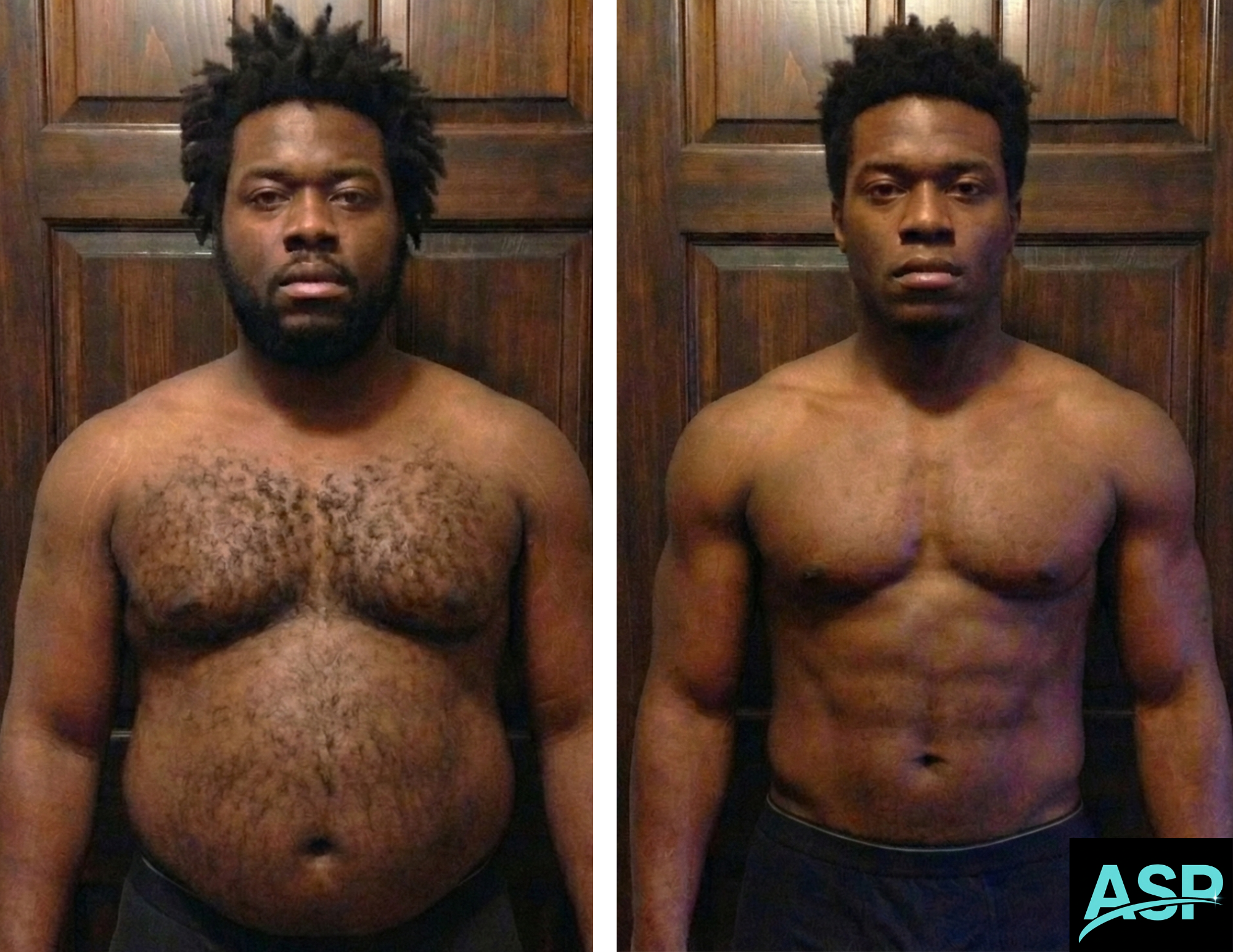 Male client body transformation